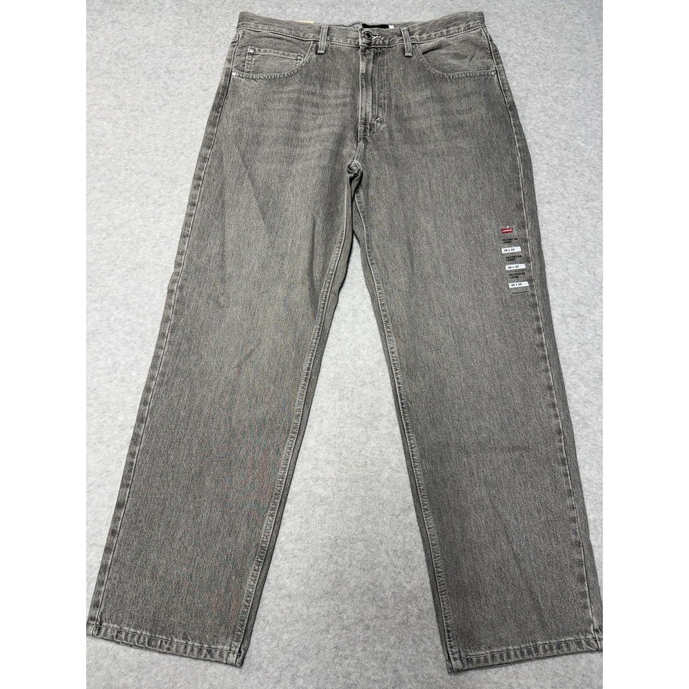 Levis Silvertab Loose Jeans Mens 36x32 Gray Relaxed Straight Denim Medium Wash